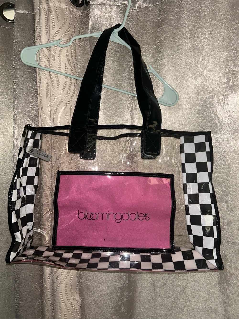 Bloomingdale's Clear Thick Plastic Large Shopper Tote Beach Travel Vacation